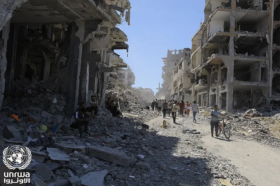 Destruction caused by Israeli bombing of Jabalia refugee camp, Gaza