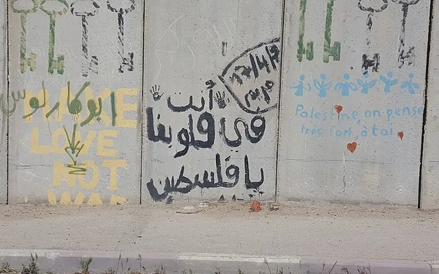 Die israelische Sperrmauer in Abu Dis, Westjordanland